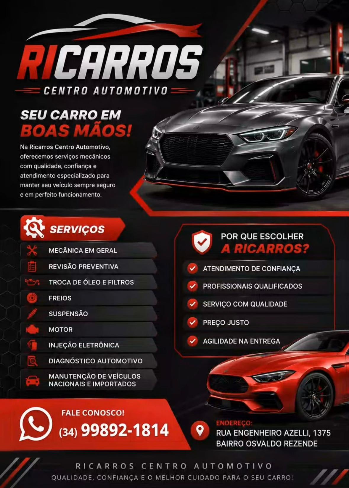 Veículo em manutenção na Ricarros